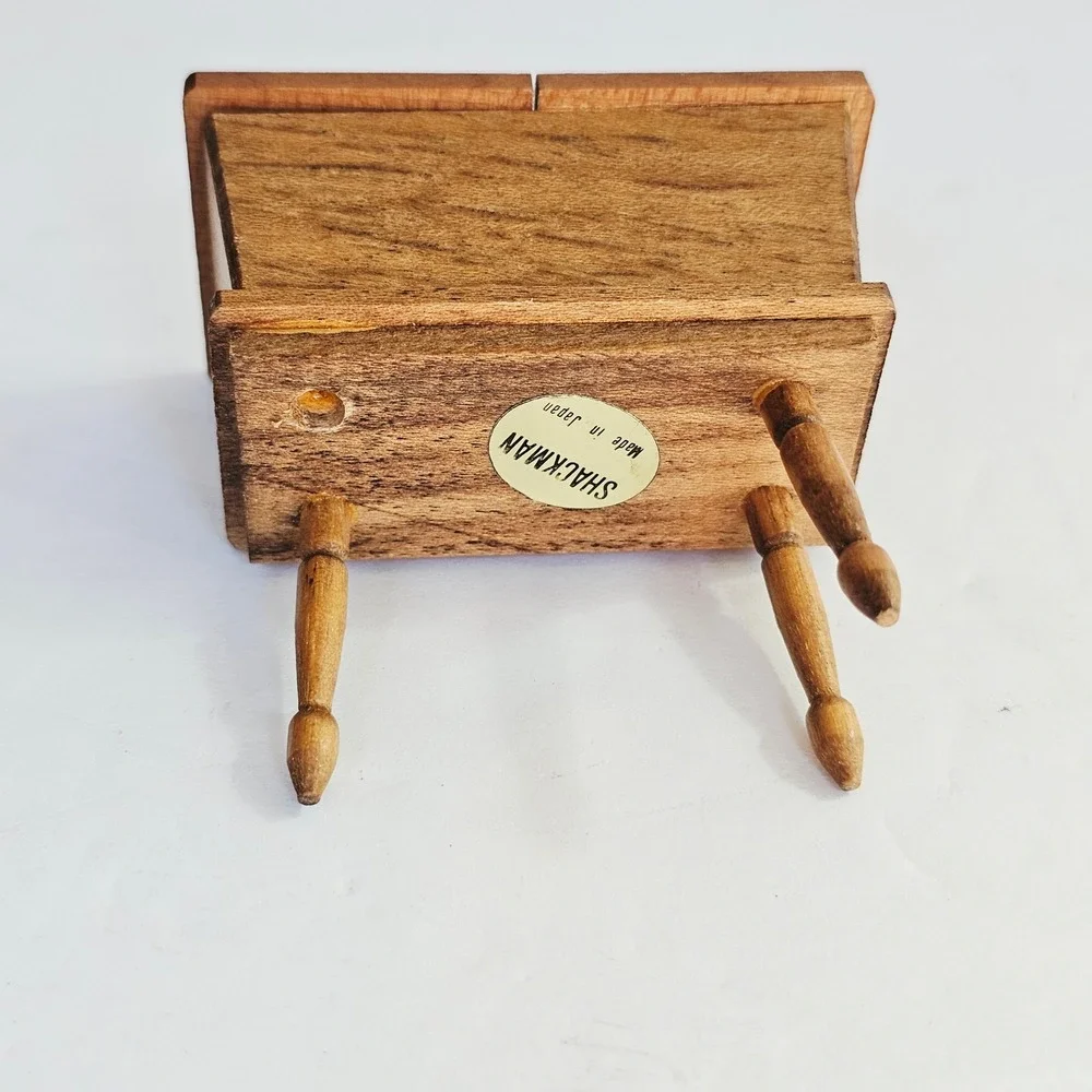 Vtg Wood Dollhouse Furniture Set Highboy Dresser Rocker Basinet Miniature Decor